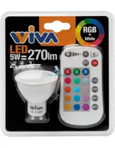 Wiva 12100097 Foco led gu10 satinado 5w rgb+w 2